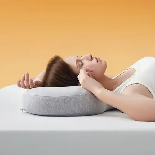 Sonive Nackenkissen mit Baumwollbezug aus Memory Foam für Kinder, Männer und Frauen, Grau, 58x38x10 cm