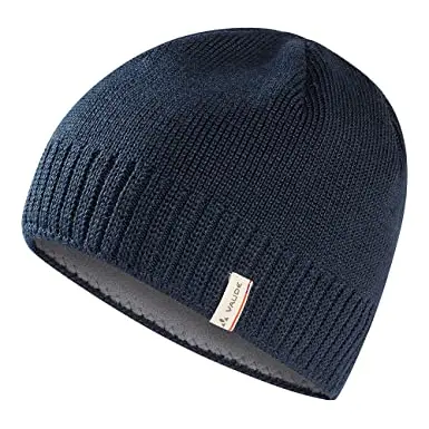 VAUDE Edo Beanie III – Warme, atmungsaktive Wintermütze in Blau, Rippstrick-Design, gefüttert mit Fleece, Unisex, Made in Germany