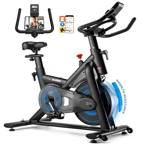 Wenoker Heimtrainer Fahrrad - Leises Ergometer für Zuhause, Indoor Spinning Bike bis 160KG