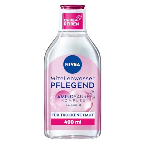 NIVEA Mizellenwasser für trockene Haut mit Mandelöl, feuchtigkeitsspendendes Reinigungswasser (400 ml)