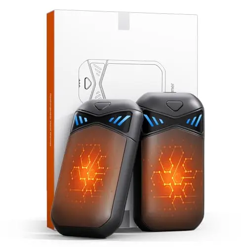 Elektrischer Handwärmer 2er-Pack, 6000mAh, USB-Ladung, 3 Temperaturstufen bis 55°C, Ideal für Outdoor, Camping und Reisen