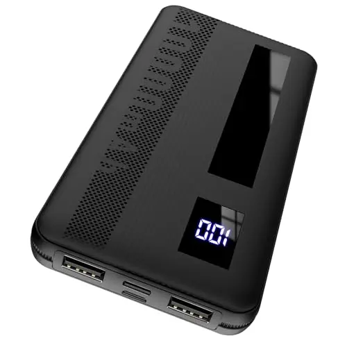 Power Bank 10000mAh – Kompakte und starke externe Batterie mit USB C Port und LED Display für Smartphones und Tablets