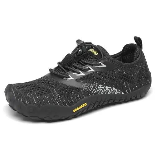SAGUARO Kinder Barfußschuhe Atmungsaktive Traillaufschuhe für Jungen und Mädchen, Schwarz 29 EU