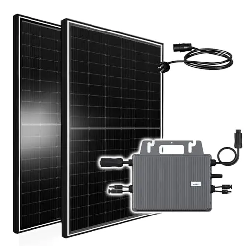 Balkonkraftwerk 850W Solaranlage Komplettset mit WiFi Wechselrichter und 2x 425W Solarmodulen für Garten und Terrasse