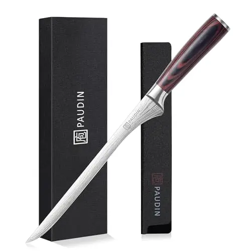 PAUDIN Schinkenmesser 25 cm - Professionelles Küchenmesser mit Ergonomischem Holzgriff