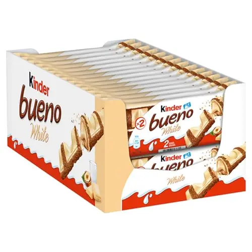 Ferrero Kinder Bueno White Schokoriegel, 30er Pack (je 2 Riegel, 30 x 40 g)