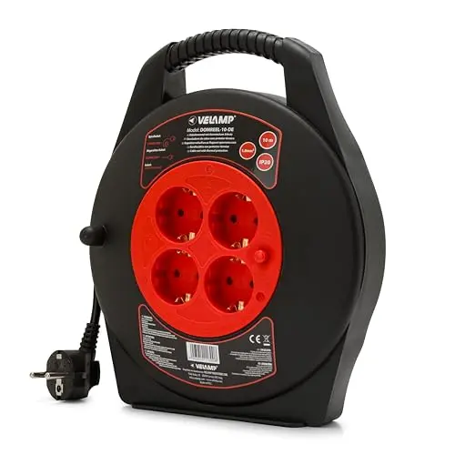 Verlängerungskabel mit 10 m, 4 Steckdosen, deutscher Stecker, perfekt für den Heimgebrauch