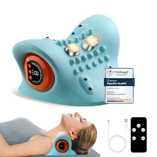 Nackenmassagegerät Elektrisch mit Wärme, kabellos (Blau)
