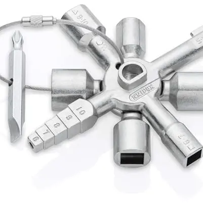 KNIPEX TwinKey Schaltschrankschlüssel für gängige Schließsysteme, Universalschlüssel