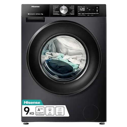 Hisense WF3S9043BB3 Waschmaschine 9 kg, WiFi, Dampffunktion, EEK A-30%