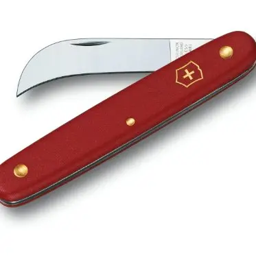 Victorinox Hakenmesser XS, Gartenmesser für Gärtner und Floristen, gebogene Klinge, rot