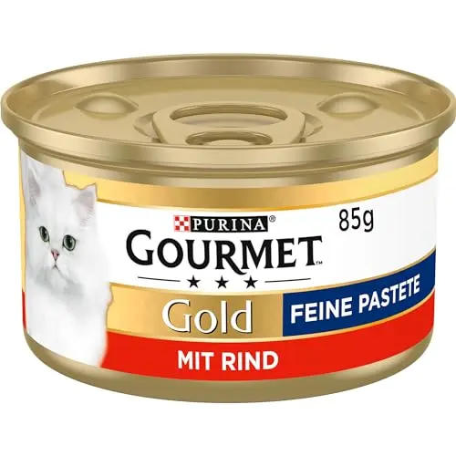 Purina Gourmet Gold Feine Pastete Katzenfutter mit Rind, 12er Pack (12 x 85g)