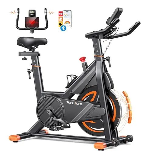 Topure Heimtrainer Fahrrad mit Pulsmessung, App, Magnetwiderstand, LCD, Tablet-Halter, Getränkehalter, ultraleise, bis 160kg