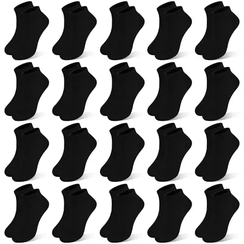 ZERULETS Unisex Low Cut Söckchen für Kleinkinder - 20 Paar in Schwarz, Weiß und Grau (2-4 Jahre)