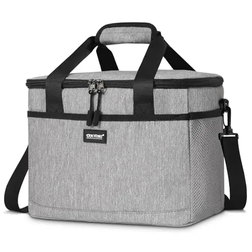 CALIYO Kühltasche Kleine 8,5L Faltbar & Tragbar mit Reißverschluss, Isolierte Lunch Bag für Arbeit, Schule, Picknick und Reisen (Grau)
