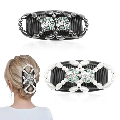 2 Stück modische Haarkämme, ideale Haarspangen für dickes und feines Haar, perfekt für DIY Frisuren