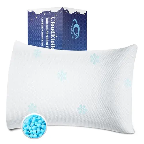 CloudÉtoile Memory Foam Kopfkissen - Höhenverstellbares, ergonomisches Nackenkissen für Seitenschläfer (50x30 cm)