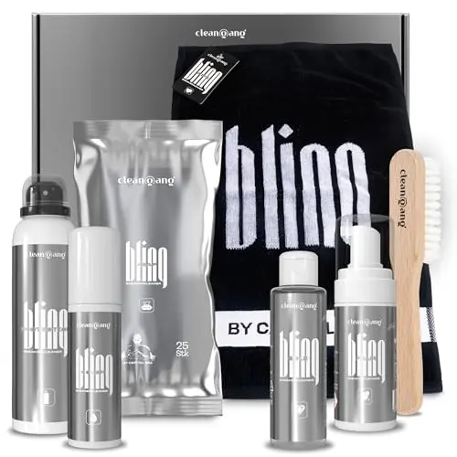 cleangang Premium Schuhpflege-Set mit Bürste, Creme & Imprägnierspray – 7-in-1 Schuhputzset für Leder, Sneaker & Nubuk