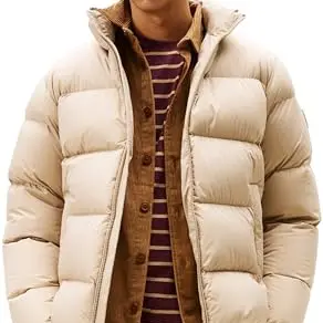 Tommy Hilfiger Herren Pufferjacke Stehkragen Beige, XXL