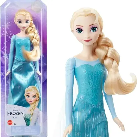 Disney Die Eiskönigin Elsa Puppe mit beweglichen Armen, kämmbarem blonden Haar, ausziehbaren Schuhen, für Kinder ab 3 Jahre