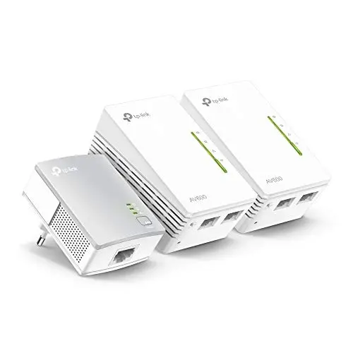 TP-Link WLAN Powerline Adapter Triple Set TL-WPA4220T - 600Mbit/s, Plug&Play, kompatibel mit HomePlug AV/AV2