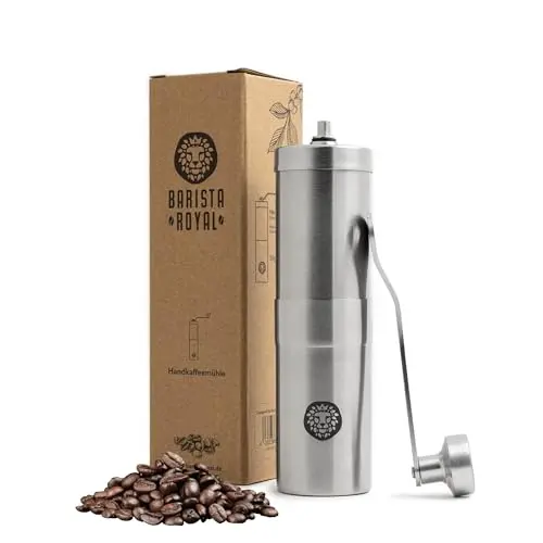 Manuelle Edelstahl Kaffeemühle mit stufenlosem Keramikmahlwerk - Präzise Mahlgradeinstellung