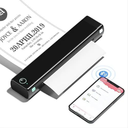 Phomemo M08F Mobiler A4 Thermodrucker - Tragbarer Bluetooth Drucker für Zuhause und Büro, Kompatibel mit Laptops und Smartphones