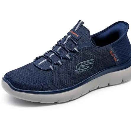 Skechers Herren Summits High Range Slip-In Turnschuhe, Navy Mesh, Größe 45.5 EU