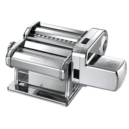 Marcato Elektrische Nudelmaschine Atlas 150 mit Motor für Pasta und Lasagne, aus Edelstahl