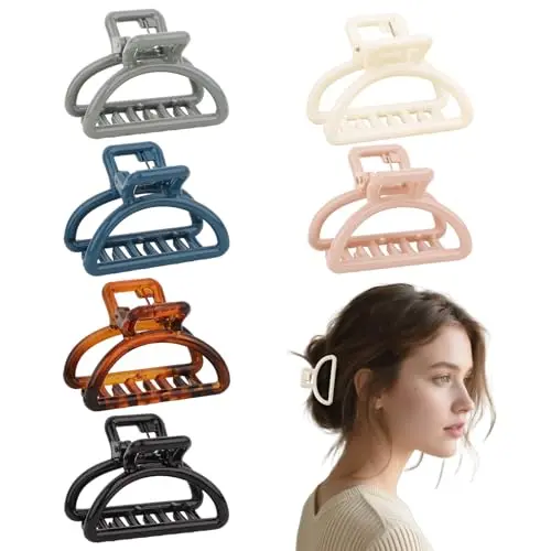 Srotmirw Haarspangen für Frauen und Mädchen, 6 Stück, Halbkreis-Clips, ideal für den Alltag