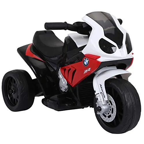 HOMCOM Elektro Kindermotorrad für Kinder - Rot, Akku-Dreirad, 66 x 37 x 44 cm