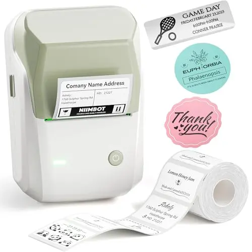 NIIMBOT B1 Etikettendrucker, Bluetooth Selbstklebendes Etikettiergerät für Zuhause und Büro (Grün)
