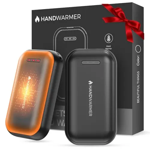 Fitabok Handwärmer 2er-Pack - Wiederaufladbar, Magnetisch, USB-C, 3 Heizstufen bis 55°C, für Outdoor, Camping, Golf