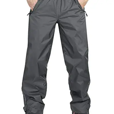 33.000ft wasserdichte Regenhose für Herren, leichte winddichte Outdoorhose in Grau