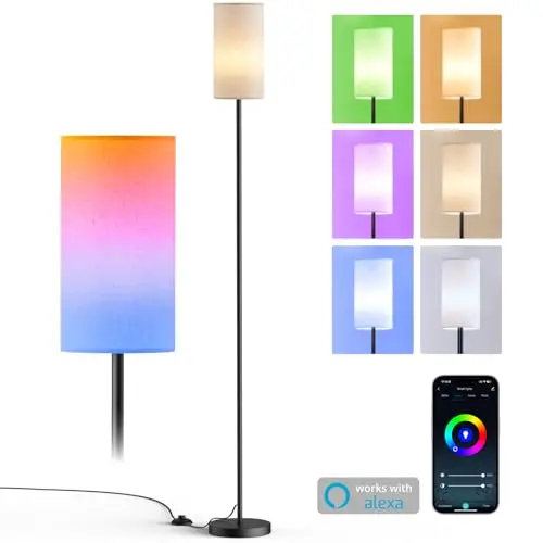 sympa Stehlampe LED Dimmbar mit 16 Mio Farben und Musik-Sync – Smarte RGB Floor Lamp, Alexa kompatibel