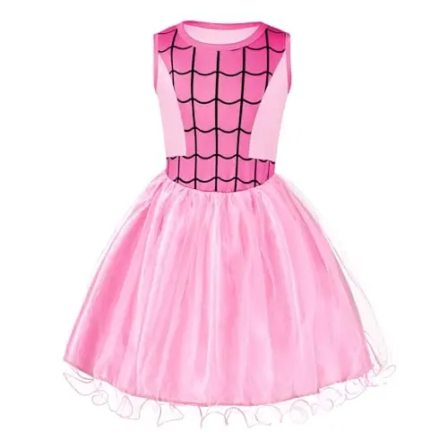 Aomig Kostüm für Mädchen - Prinzessin Kleid mit Maske für Halloween und Karneval
