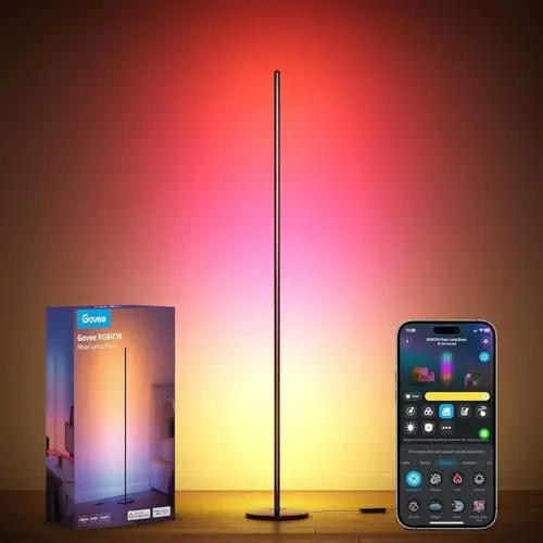 Govee RGBIC LED Stehlampe, Dimmbar mit WiFi, Alexa & Google Assistant, 16 Millionen Farben, 58 Szenenmodi, für Wohnzimmer & Gaming