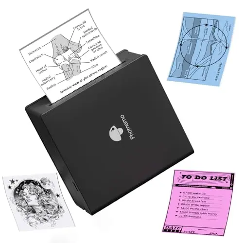 Phomemo M02 Mini Fotodrucker für Smartphone - Tragbarer Sticker Drucker für Studium und Arbeit, Schwarz