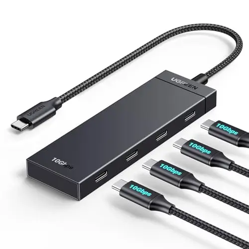 UGREEN USB-C Hub 10 Gbps mit 4 USB-C 3.2 Ports, Multiport Adapter für MacBook, iPhone 17, Galaxy S25, iPad & Chromebook
