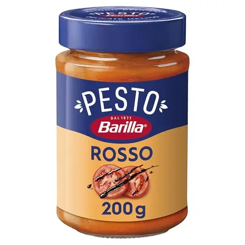 Barilla Pesto Rosso – Glutenfreie italienische Pasta-Sauce mit Tomaten und Balsamico, 12x200g