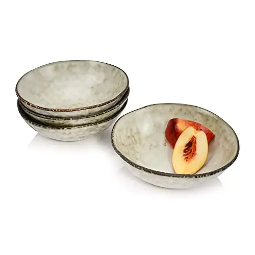 Sänger Pompei Schalen Set, 4-teiliges Servierschalen Set, Beige mit schwarzen Akzenten, Handmade, 400 ml | PREMIUM COLLECTION