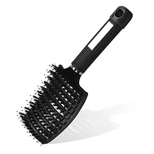 URAQT Profi Entwirrungsbürste für alle Haartypen - Sanftes Styling ohne Ziepen, Schwarz