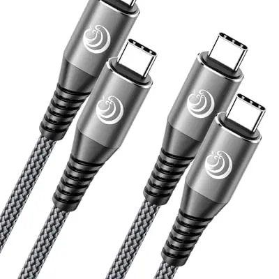USB C Kabel 60W PD 3.0 Schnellladekabel 2 Stück, 2M Nylon für iPhone, Samsung, iPad Pro und MacBook