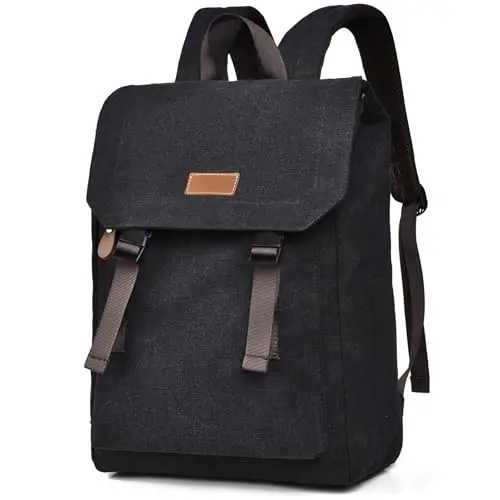 JSNOM Herren Laptop Rucksack 15.6 Zoll - Wasserdicht, Business Daypack für Arbeit und Studium (Schwarz)