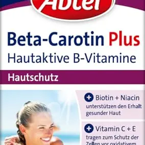 Abtei Beta-Carotin Plus – Für gesunde Haut – Glutenfrei & Laktosefrei – 150 Kapseln