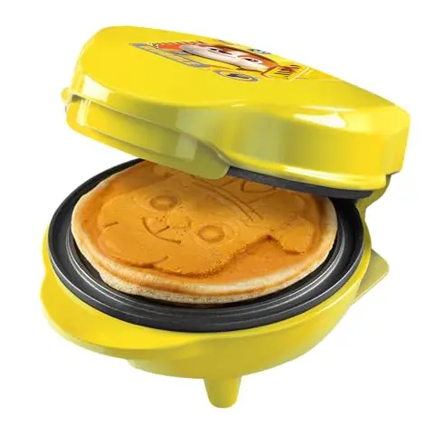 Paw Patrol Mini Waffeleisen Rubble, Ø 10cm, ideal für Kindergeburtstage, offizielles Lizenzprodukt, Farbe: Gelb