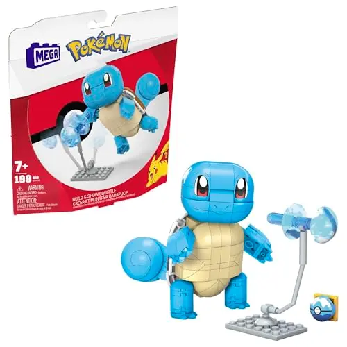 MEGA POKÉMON Bauset - Schiggy-Figur, Pokéball und 199 Bausteine, ab 6 Jahren
