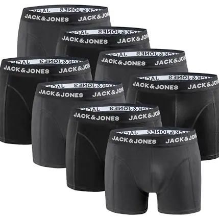 JACK & JONES Boxershorts 8er Pack - Anthrazit - Größe L