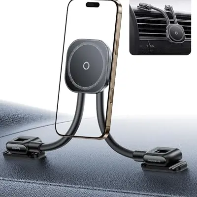 Baseus C03s Magnetische Handyhalterung für Auto mit 2 Flexiblen Armen, kompatibel mit iPhone und Samsung