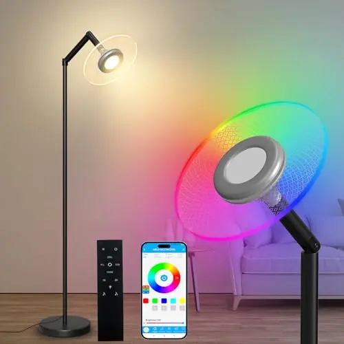Yicenscoltd RGBCW LED Stehlampe, 16 Millionen Farben, Dimmbar, Mit Fernbedienung & App-Steuerung, Ideal Für Wohnzimmer & Schlafzimmer